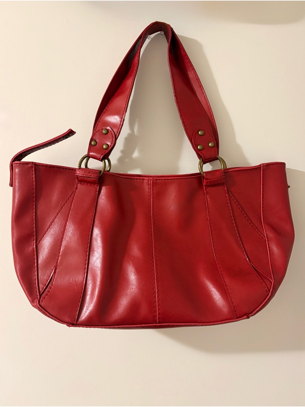 Aldo Versatile Ruby Red Shoulder Tote Bag